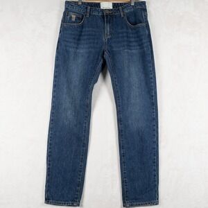 ONE TEASPOON Truckers Womens Blue Denim Jeans Size 28 Straight Leg 100% Cotton